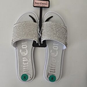 Juicy Couture Rhinestone Slide Sandals - Size 8